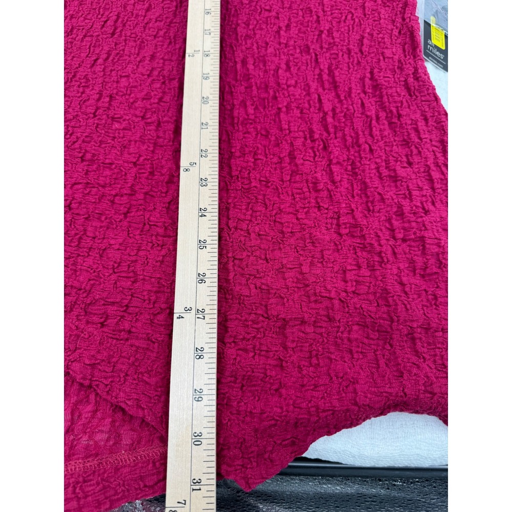 New Ali Miles Tunic Top Magenta Pink Crinkle Textured Asymmetrical Size 2X - Picture 7 of 8